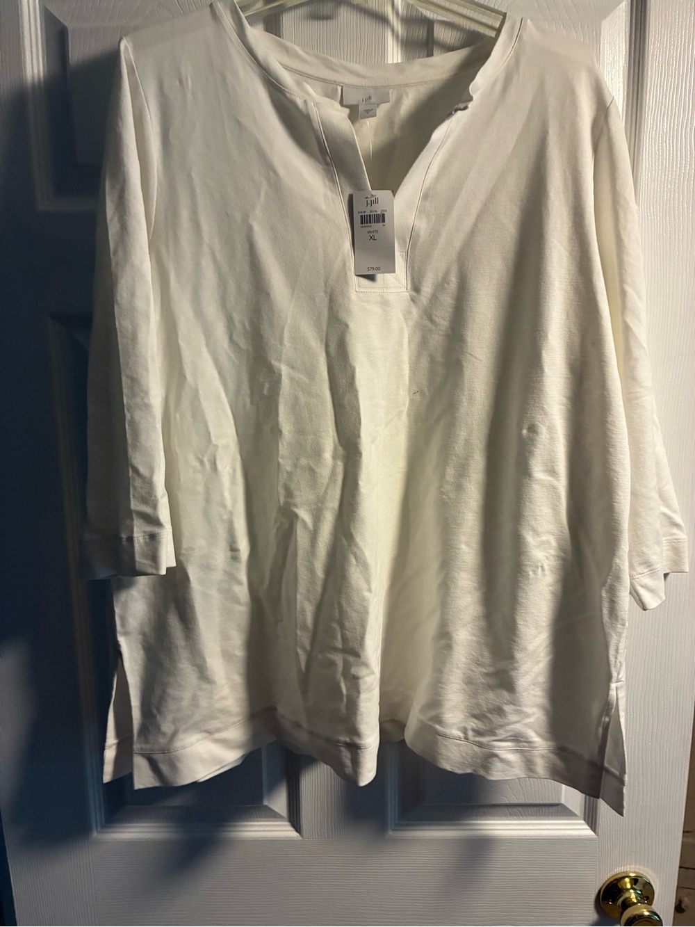 J. Jill White Split V-Neck Tunic